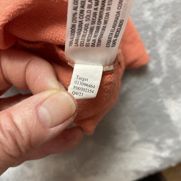 Universal Thread Flutter Sleeve Dress Womens 1X Peach Button Down Ruffle Tiered - Picture 6 of 9